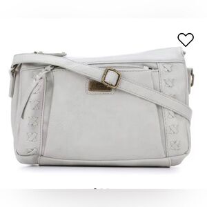 B.O.C.Light GrayCrossbody Bag Faux Leather Purse Small Zip Pocket Boho Stitching